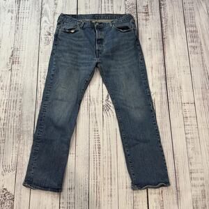 Levi’s 501 Button Fly Jeans Men’s 34x27.5 Medium Wash Straight Fit